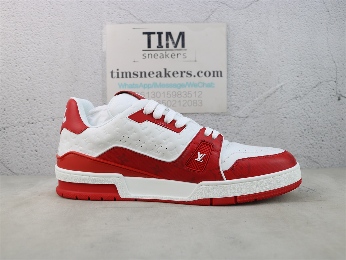 LV Trainer Sneaker Red White